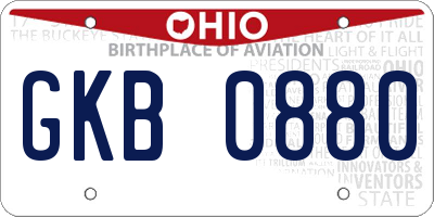 OH license plate GKB0880