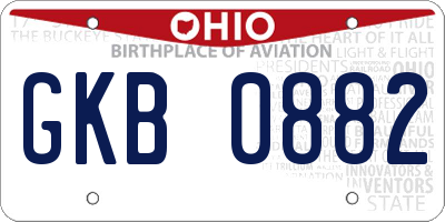 OH license plate GKB0882