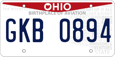 OH license plate GKB0894