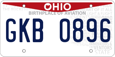 OH license plate GKB0896