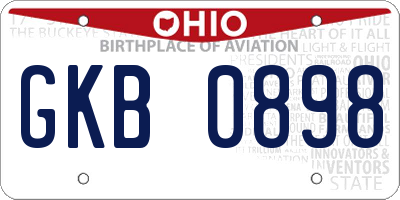 OH license plate GKB0898