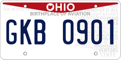 OH license plate GKB0901