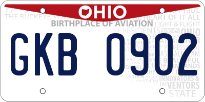 OH license plate GKB0902
