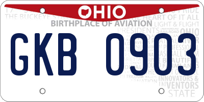 OH license plate GKB0903