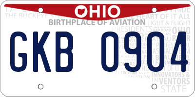 OH license plate GKB0904