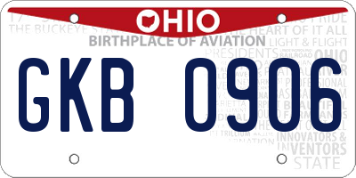 OH license plate GKB0906