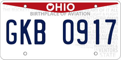 OH license plate GKB0917