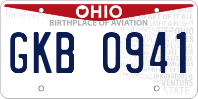OH license plate GKB0941