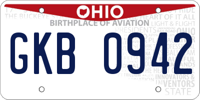 OH license plate GKB0942