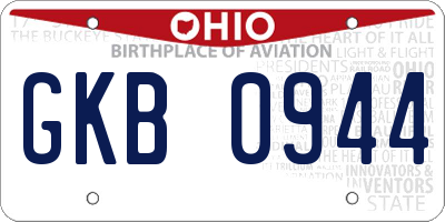 OH license plate GKB0944