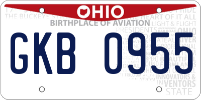 OH license plate GKB0955