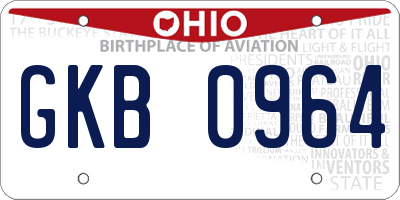 OH license plate GKB0964