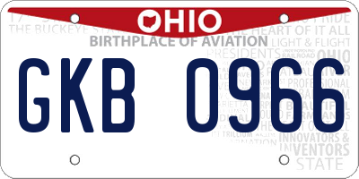 OH license plate GKB0966