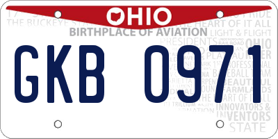 OH license plate GKB0971