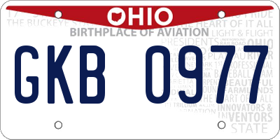 OH license plate GKB0977
