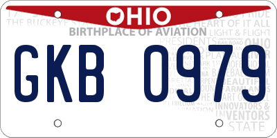 OH license plate GKB0979