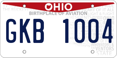 OH license plate GKB1004