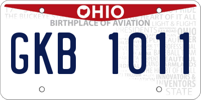 OH license plate GKB1011