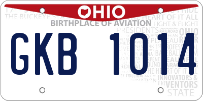 OH license plate GKB1014