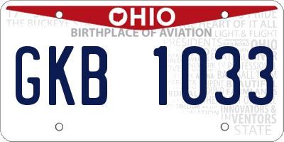 OH license plate GKB1033