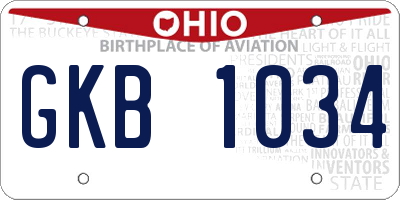 OH license plate GKB1034