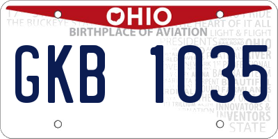 OH license plate GKB1035