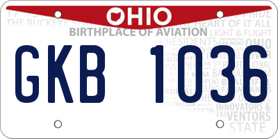 OH license plate GKB1036