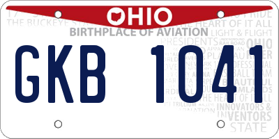 OH license plate GKB1041