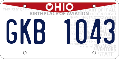 OH license plate GKB1043
