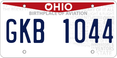OH license plate GKB1044