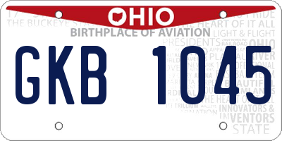 OH license plate GKB1045