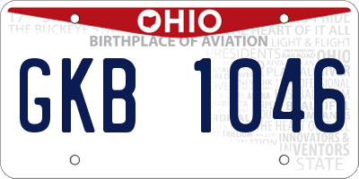 OH license plate GKB1046
