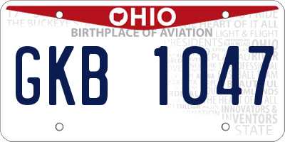 OH license plate GKB1047
