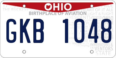 OH license plate GKB1048