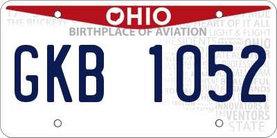 OH license plate GKB1052