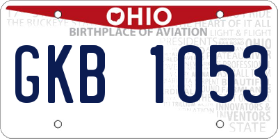OH license plate GKB1053