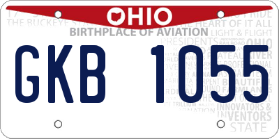 OH license plate GKB1055