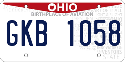 OH license plate GKB1058