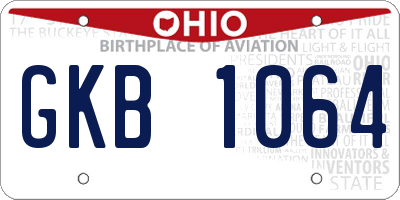 OH license plate GKB1064
