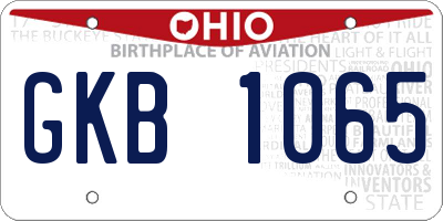 OH license plate GKB1065