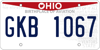 OH license plate GKB1067