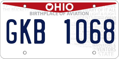 OH license plate GKB1068