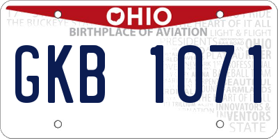 OH license plate GKB1071