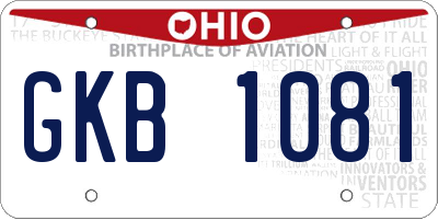 OH license plate GKB1081