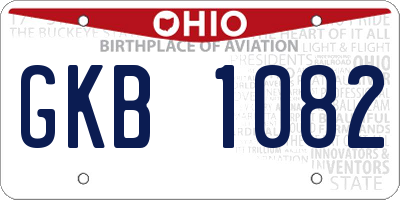 OH license plate GKB1082