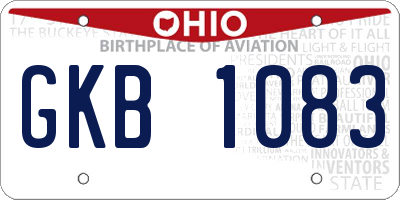 OH license plate GKB1083