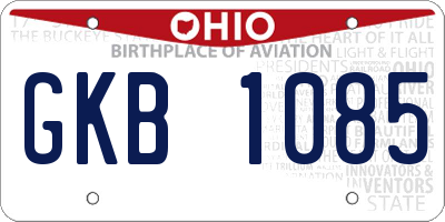 OH license plate GKB1085