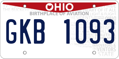 OH license plate GKB1093