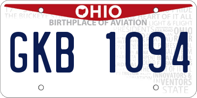 OH license plate GKB1094