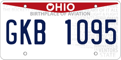 OH license plate GKB1095